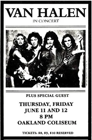 Van Halen: Oakland, CA @ Oakland Arena 1981